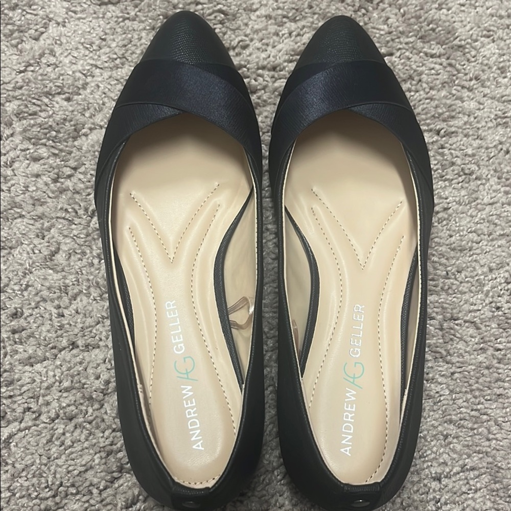 Andrew Geller Black Ballet Flats Timeless Design
